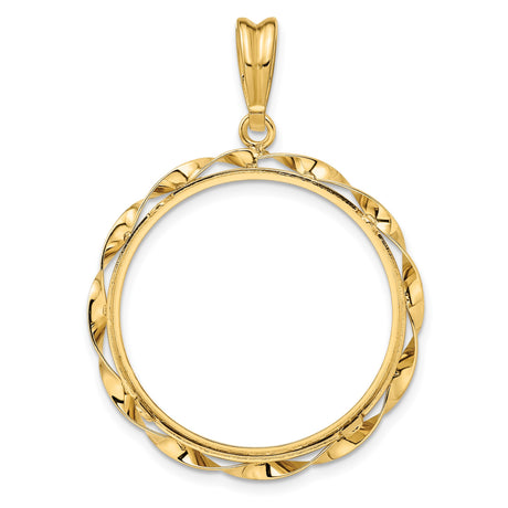 27 mm 14k Yellow Gold coin bezel pendant for US $25 American Buffalo — additional image