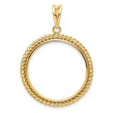 27 mm 14k Yellow Gold coin bezel pendant for US $25 American Buffalo
