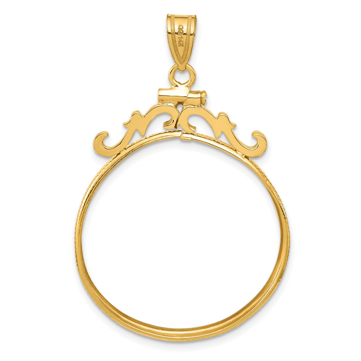 27 mm 14k Yellow Gold coin bezel pendant for US $25 American Buffalo — additional image