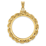 27 mm 14k Yellow Gold coin bezel pendant for US $25 American Buffalo — additional image