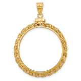 27 mm 14k Yellow Gold coin bezel pendant for US $25 American Buffalo — additional image