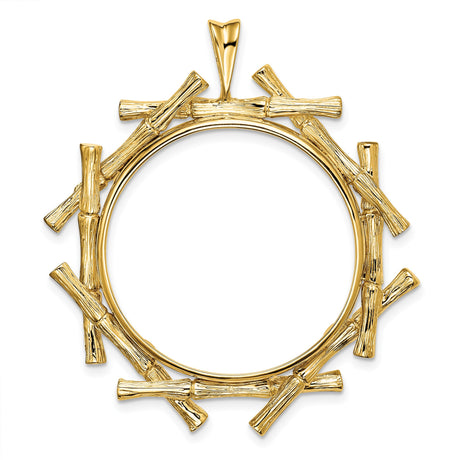 27 mm 14k Yellow Gold coin bezel pendant for US $25 American Eagle