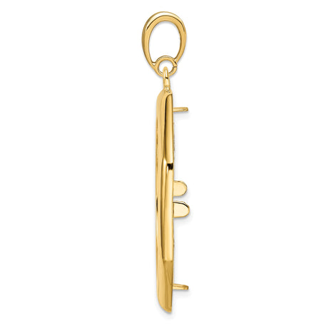 27 mm 14k Yellow Gold coin bezel pendant for US $25 American Eagle — alternate view