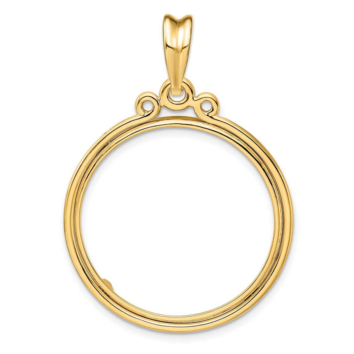 27 mm 14k Yellow Gold coin bezel pendant for US $25 American Eagle