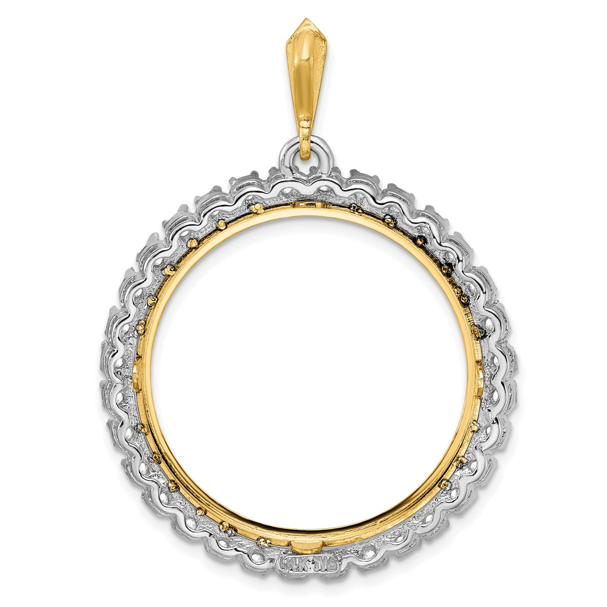 27 mm 14k Multi-Tone Gold coin bezel pendant for US $25 American Eagle — additional image