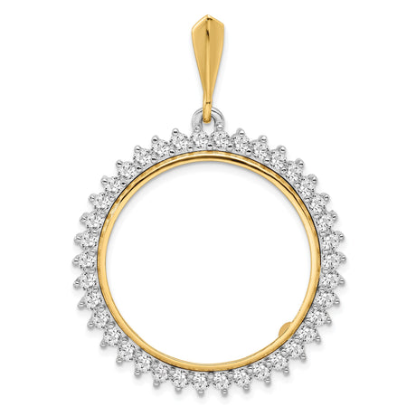 27 mm 14k Multi-Tone Gold coin bezel pendant for US $25 American Eagle