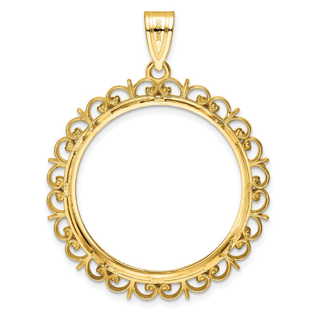 27 mm 14k Yellow Gold coin bezel pendant for US $25 American Eagle — additional image