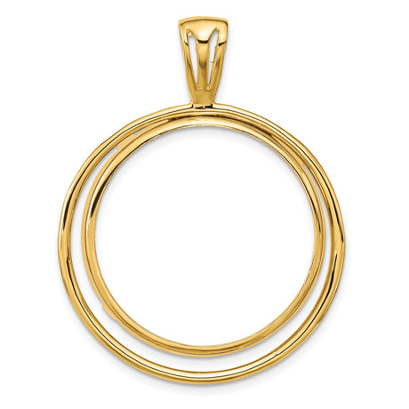 27 mm 14k Yellow Gold coin bezel pendant for US $25 American Eagle