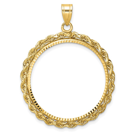 27 mm 14k Yellow Gold coin bezel pendant for US $25 American Eagle