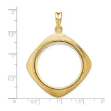 27 mm 14k Yellow Gold coin bezel pendant for US $25 American Eagle — size reference (ruler)
