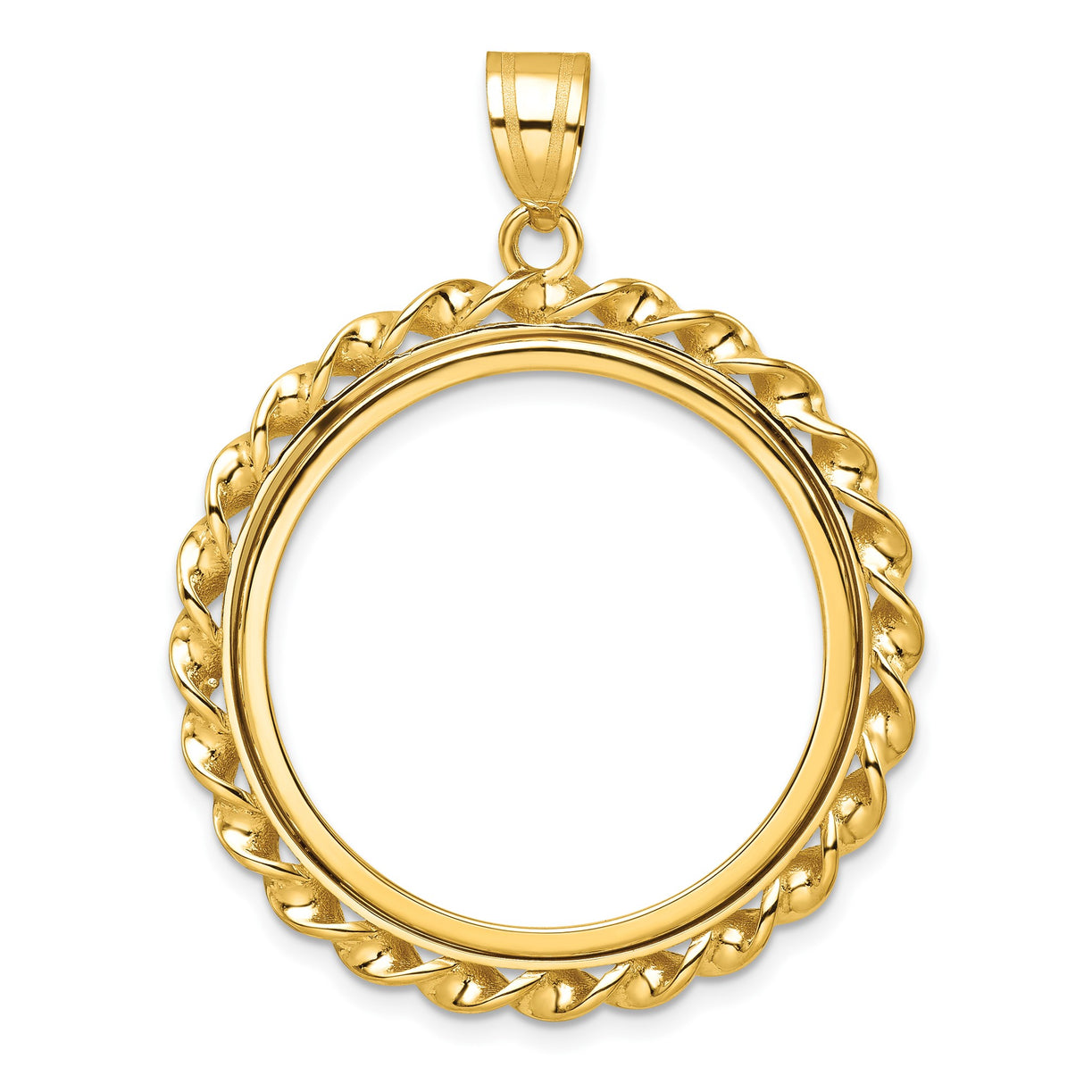 27 mm 14k Yellow Gold coin bezel pendant for US $25 American Eagle