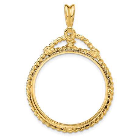 27 mm 14k Yellow Gold coin bezel pendant for US $25 American Eagle — additional image