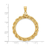 27 mm 14k Yellow Gold coin bezel pendant for US $25 American Eagle — size reference (ruler)