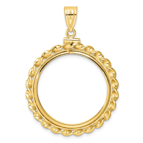 27 mm 14k Yellow Gold coin bezel pendant for US $25 American Eagle — additional image
