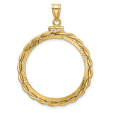 28 mm 14k Yellow Gold coin bezel pendant for US Frank Lloyd Wright