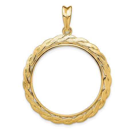 28 mm 14k Yellow Gold coin bezel pendant for US Frank Lloyd Wright
