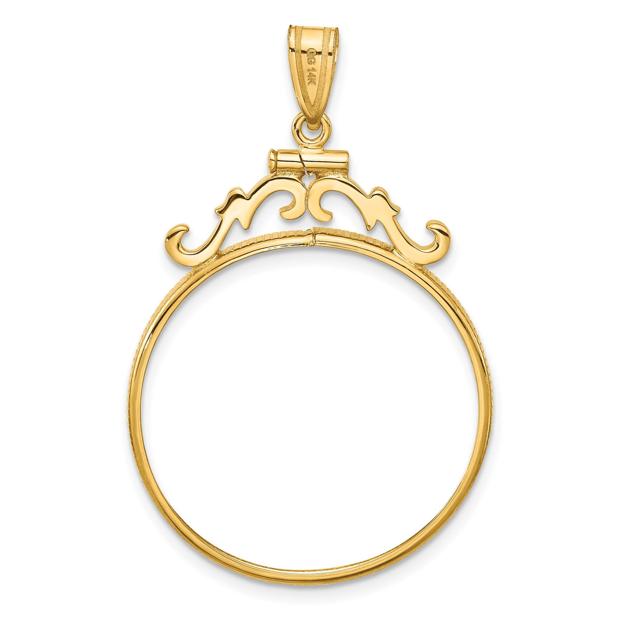 28 mm 14k Yellow Gold coin bezel pendant for US Frank Lloyd Wright — additional image