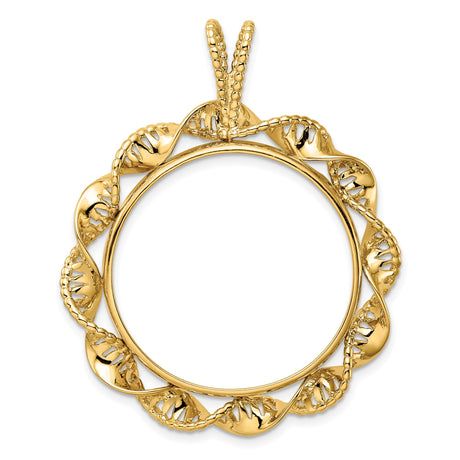 28 mm 14k Yellow Gold coin bezel pendant for US John Steinbeck — additional image