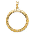 28 mm 14k Yellow Gold coin bezel pendant for US John Steinbeck