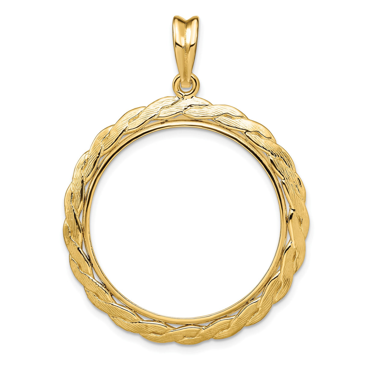 28 mm 14k Yellow Gold coin bezel pendant for US John Steinbeck