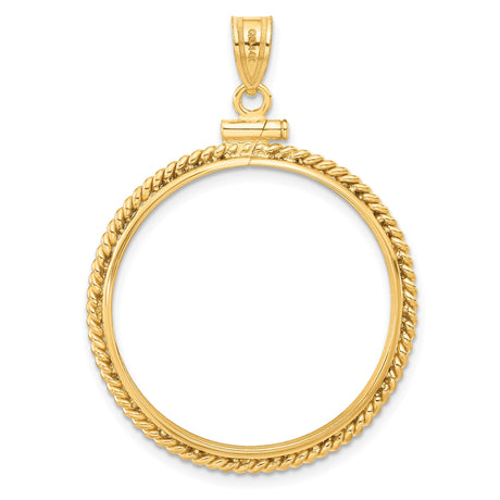 28 mm 14k Yellow Gold coin bezel pendant for US John Steinbeck — additional image