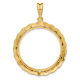 28 mm 14k Yellow Gold coin bezel pendant for US Willa Cather — additional image