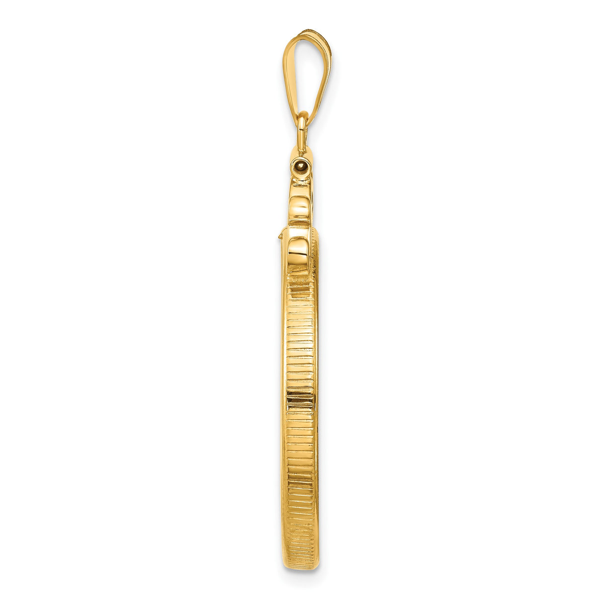 28 mm 14k Yellow Gold coin bezel pendant for US Willa Cather — alternate view