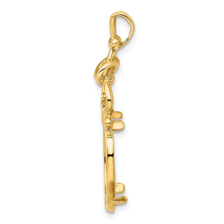 17 mm 14k Yellow Gold coin bezel pendant for US $50 American Eagle Platinum — alternate view