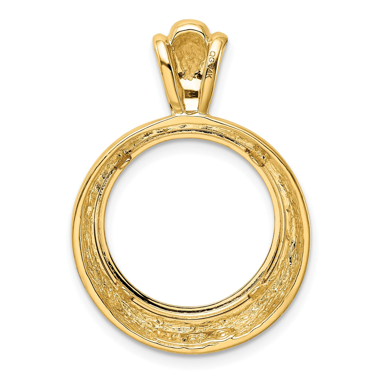 17 mm 14k Yellow Gold coin bezel pendant for US $50 American Eagle Platinum — additional image