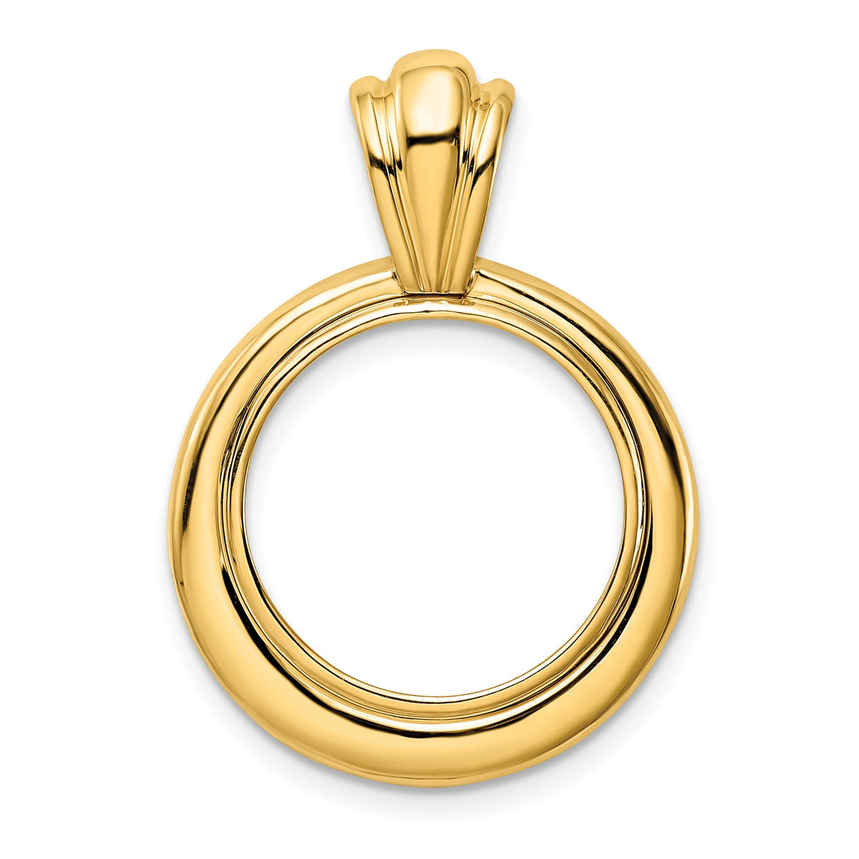 17 mm 14k Yellow Gold coin bezel pendant for US $50 American Eagle Platinum