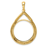 22 mm 14k Yellow Gold coin bezel pendant for US $10 American Buffalo — additional image