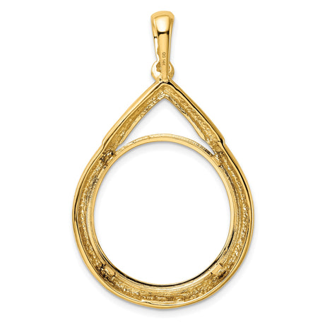 22 mm 14k Yellow Gold coin bezel pendant for US $10 American Buffalo — additional image