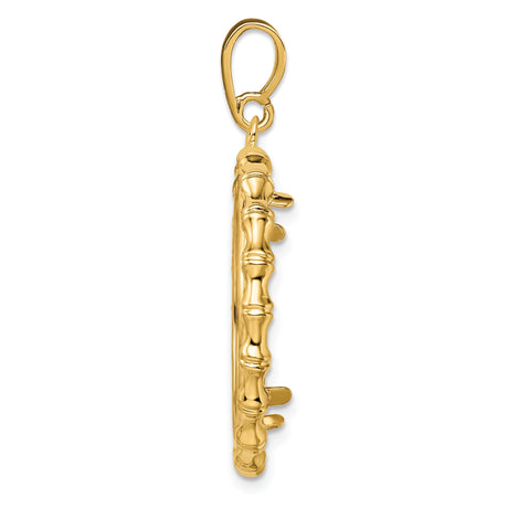 22 mm 14k Yellow Gold coin bezel pendant for US $10 American Buffalo — alternate view