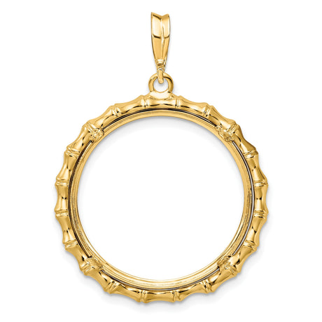22 mm 14k Yellow Gold coin bezel pendant for US $10 American Buffalo — additional image