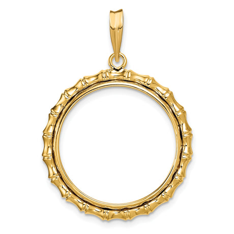 22 mm 14k Yellow Gold coin bezel pendant for US $10 American Buffalo