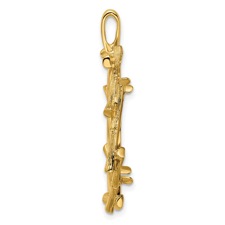 22 mm 14k Yellow Gold coin bezel pendant for US $10 American Buffalo — alternate view