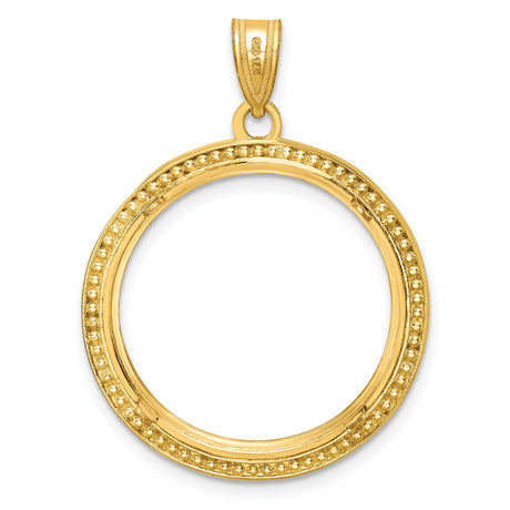 22 mm 14k Yellow Gold coin bezel pendant for US $10 American Buffalo — additional image