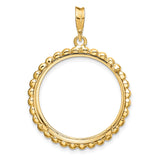 22 mm 14k Yellow Gold coin bezel pendant for US $10 American Buffalo — additional image