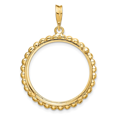 22 mm 14k Yellow Gold coin bezel pendant for US $10 American Buffalo — additional image