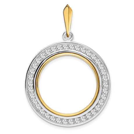 22 mm 14k Multi-Tone Gold coin bezel pendant for US $10 American Buffalo