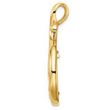 22 mm 14k Yellow Gold coin bezel pendant for US $10 American Buffalo — alternate view