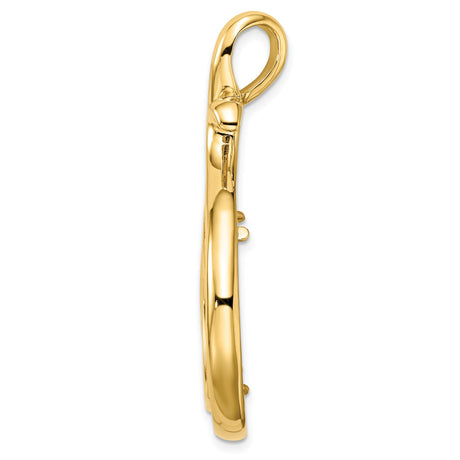 22 mm 14k Yellow Gold coin bezel pendant for US $10 American Buffalo — alternate view