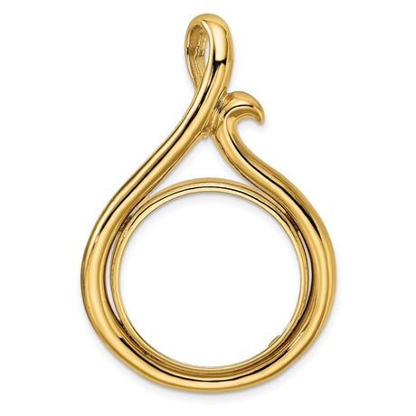 22 mm 14k Yellow Gold coin bezel pendant for US $10 American Buffalo