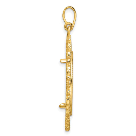 22 mm 14k Yellow Gold coin bezel pendant for US $10 American Buffalo — alternate view