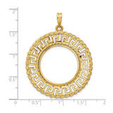 22 mm 14k Yellow Gold coin bezel pendant for US $10 American Buffalo — size reference (ruler)