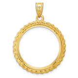 22 mm 14k Yellow Gold coin bezel pendant for US $10 American Buffalo — additional image