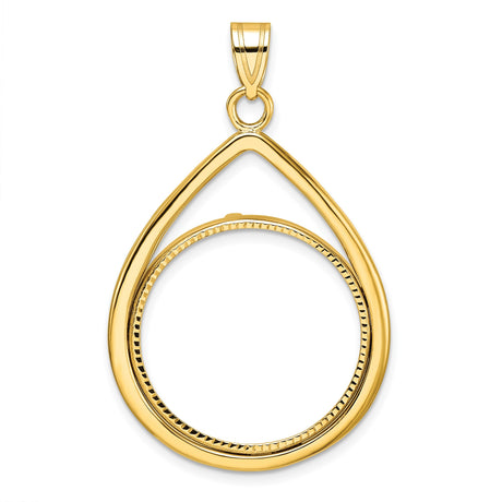 22 mm 14k Yellow Gold coin bezel pendant for US $10 American Buffalo