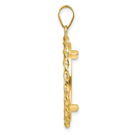 22 mm 14k Yellow Gold coin bezel pendant for US $10 American Buffalo — alternate view