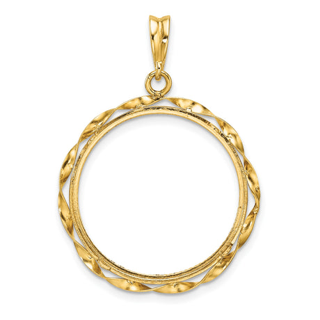 22 mm 14k Yellow Gold coin bezel pendant for US $10 American Buffalo — additional image