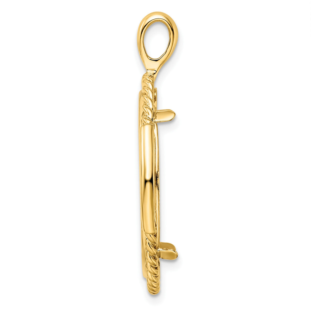22 mm 14k Yellow Gold coin bezel pendant for US $10 American Buffalo — alternate view